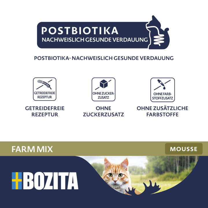 BOZITA Katzen-Nassfutter Mousse Farm Mix